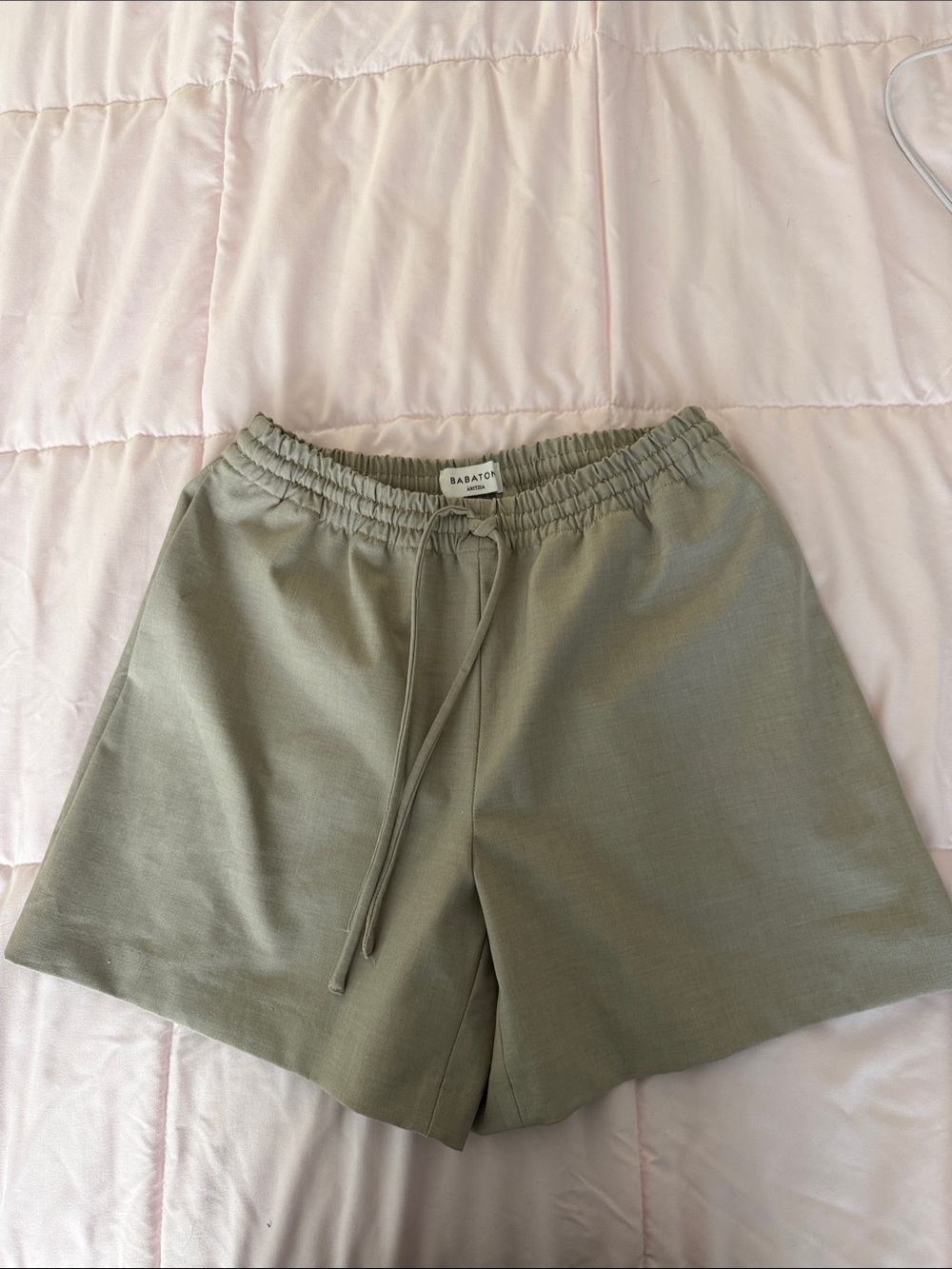 Babaton Tan Drawstring Shorts